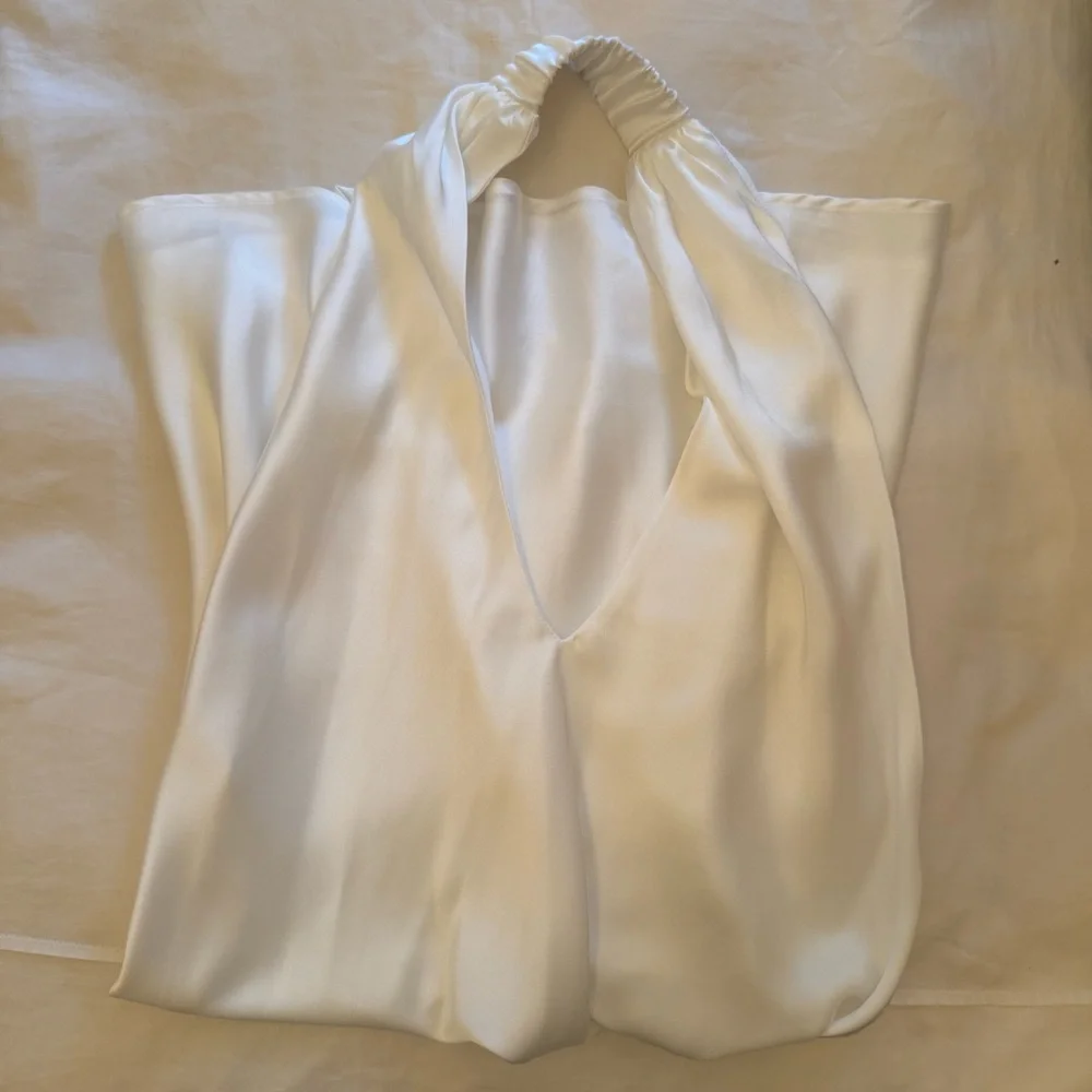 Show Me Your MuMu Jasmine Halter Mini Dress Luxe Satin White - Picture 2 of 4